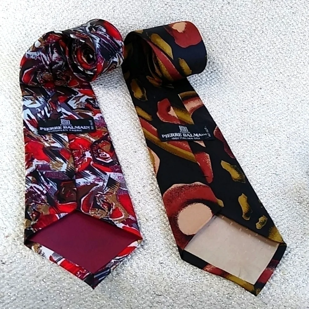 Pierre Balmain Paris Estate Set of Two Necktie Bundle